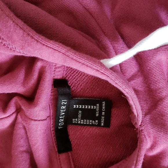 Forever 21 F21 cropped hoodie pink - Picture 2 of 2